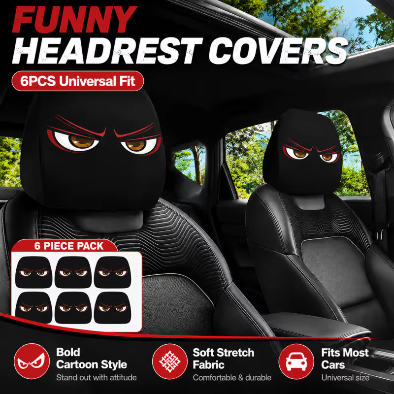 π₯π Funny Cartoon Car Headrest Covers β 2PCS Universal Fit π