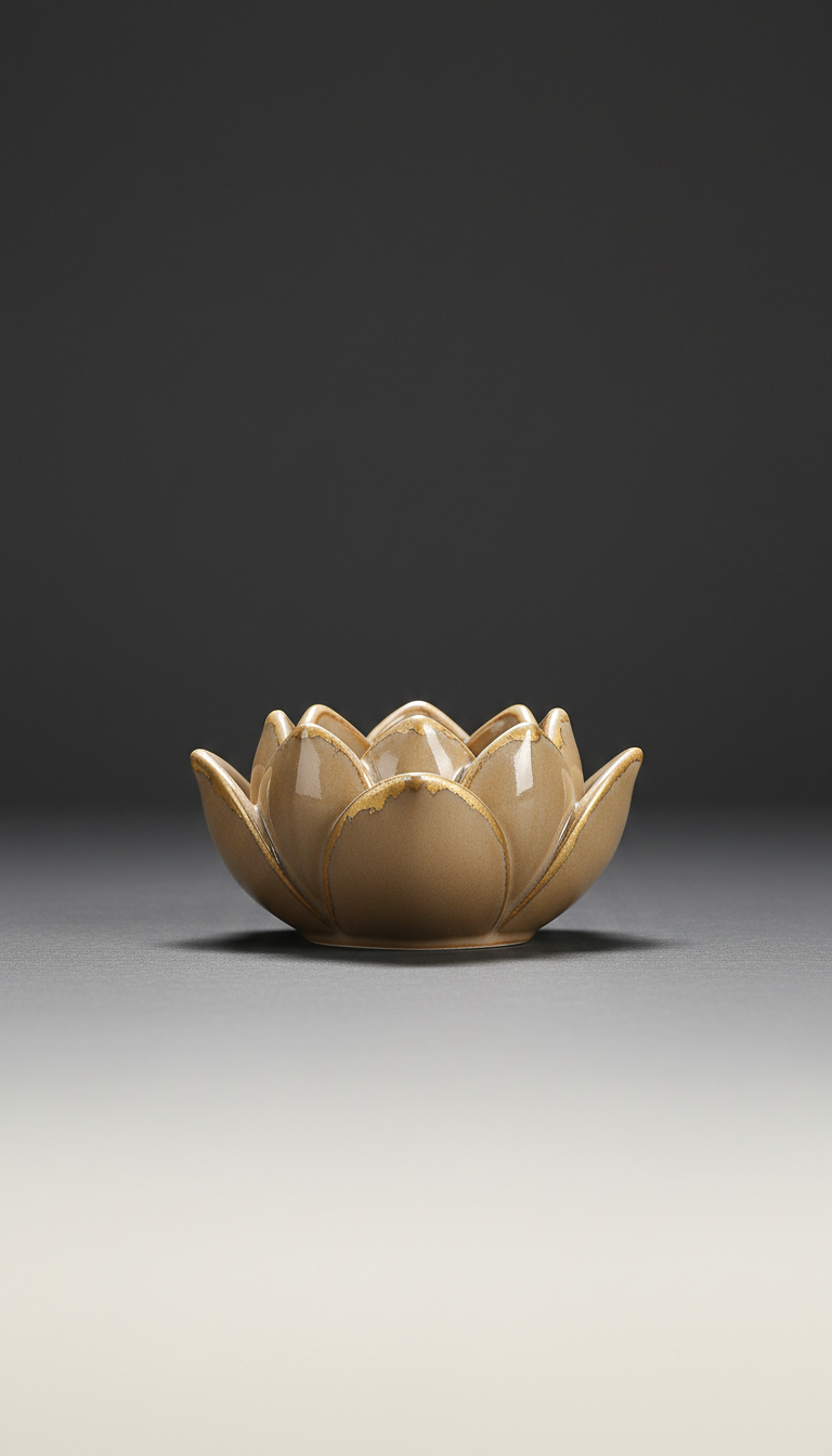Ceramic Incense Burner With Brass Inlay