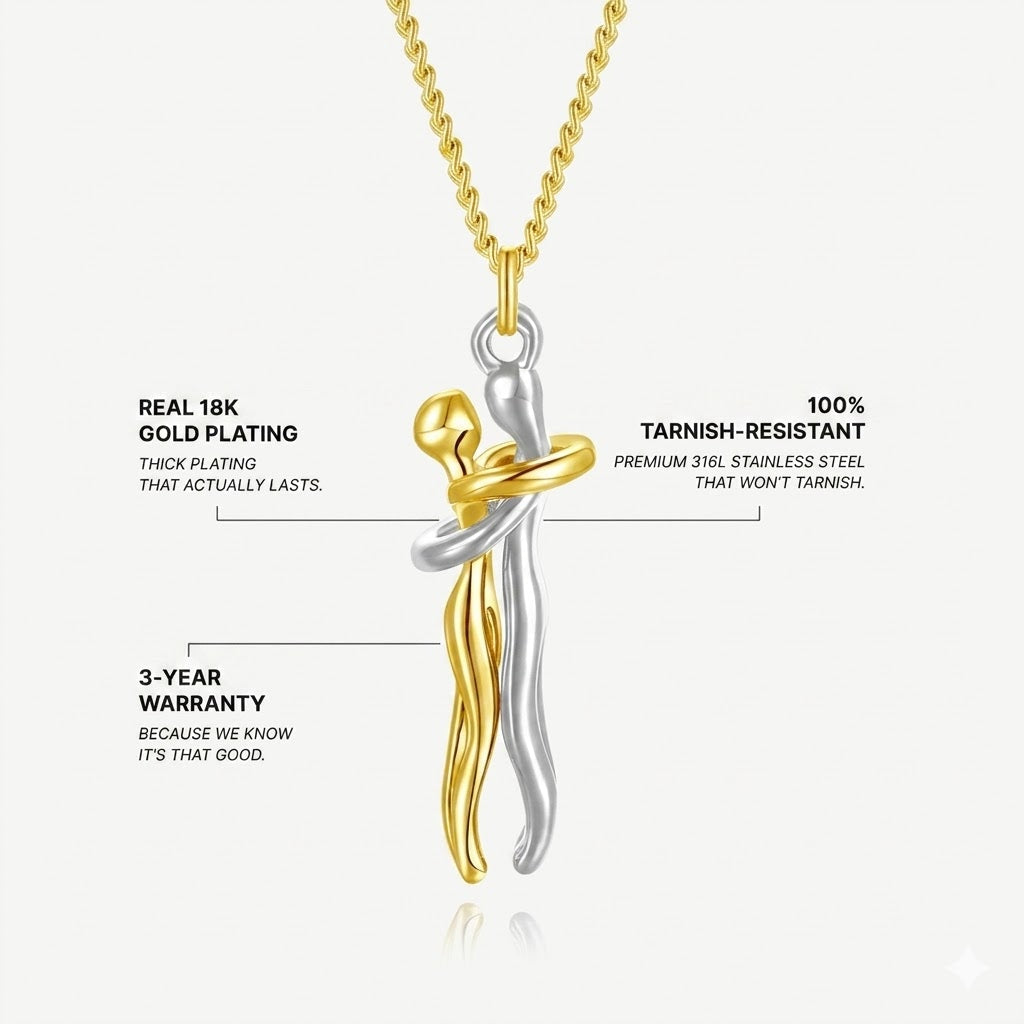🔥60%off TODAY!丨 Forever Embrace Necklace – A Symbol of Love & Connection--Gift Box Packaging🎁