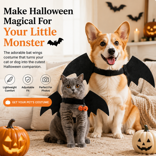 🔥🔥Halloween Bat Wings Costume For Cats & Dogs 🦇
