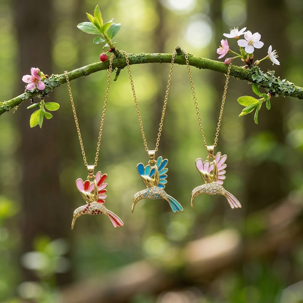 🍀 Final Day: 50% OFF!! |  🦜 2026 All-New Upgrade 💥 Exquisite Diamond-Embellished Sunbird Necklace