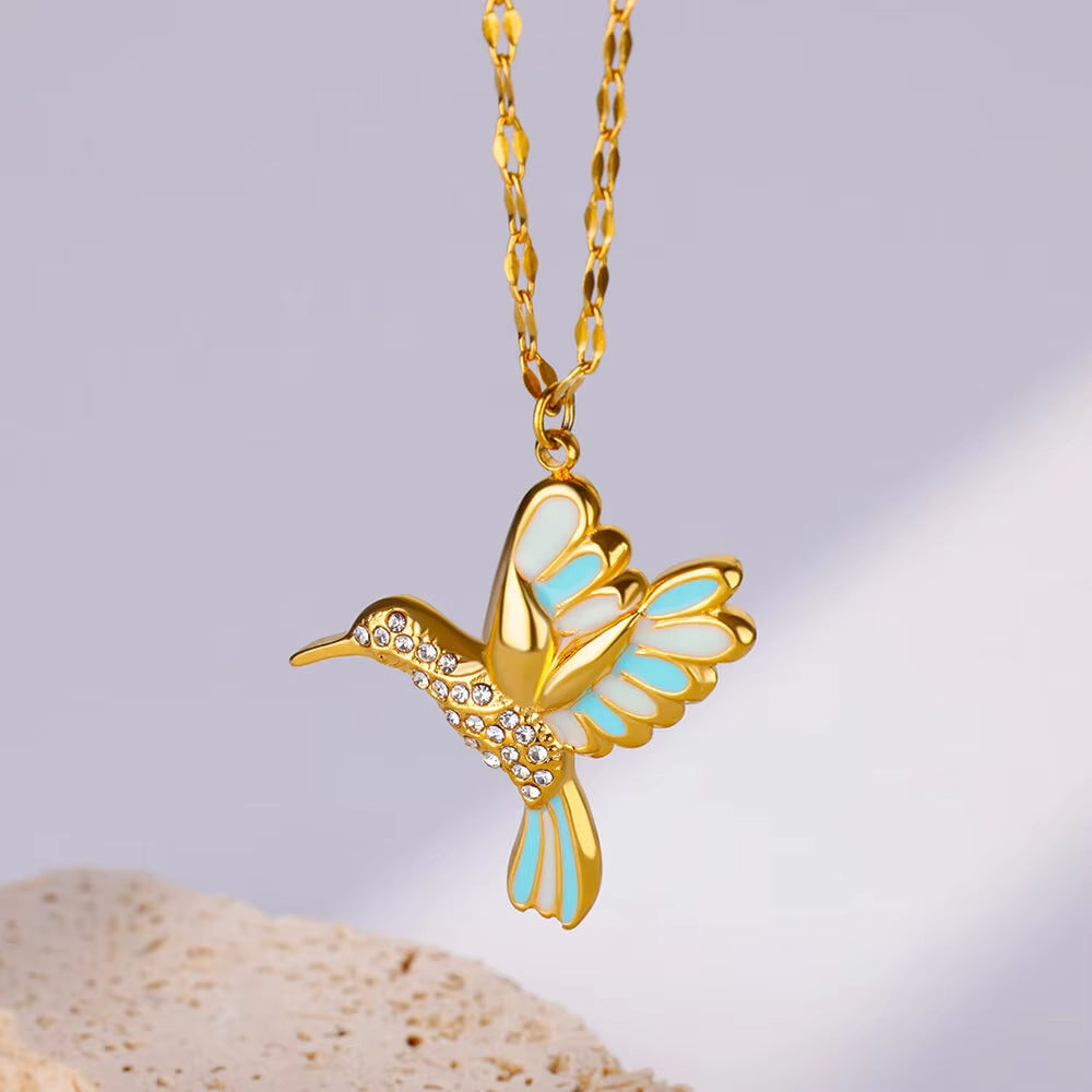 🍀 Final Day: 50% OFF!! |  🦜 2026 Brand New Upgrade 💥 Exquisite Diamond-Embellished Hummingbird Necklace