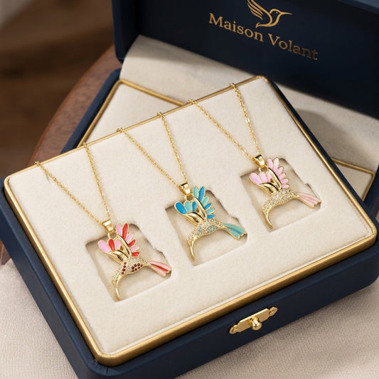 🍀 Final Day: 50% OFF!! |  🦜 2026 All-New Upgrade 💥 Exquisite Diamond-Embellished Sunbird Necklace