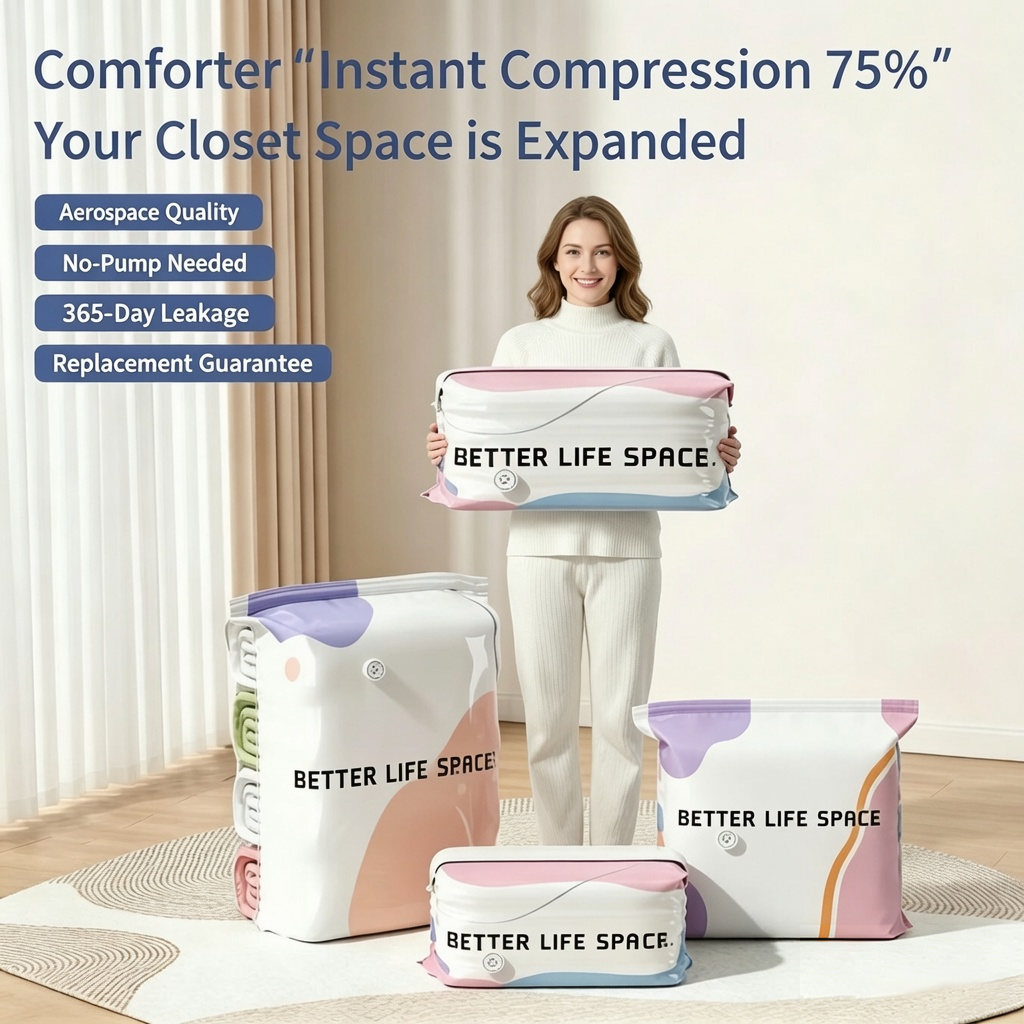 🚚Last day: 78% off丨FREE No-Pump 3D Vacuum Storage Bags