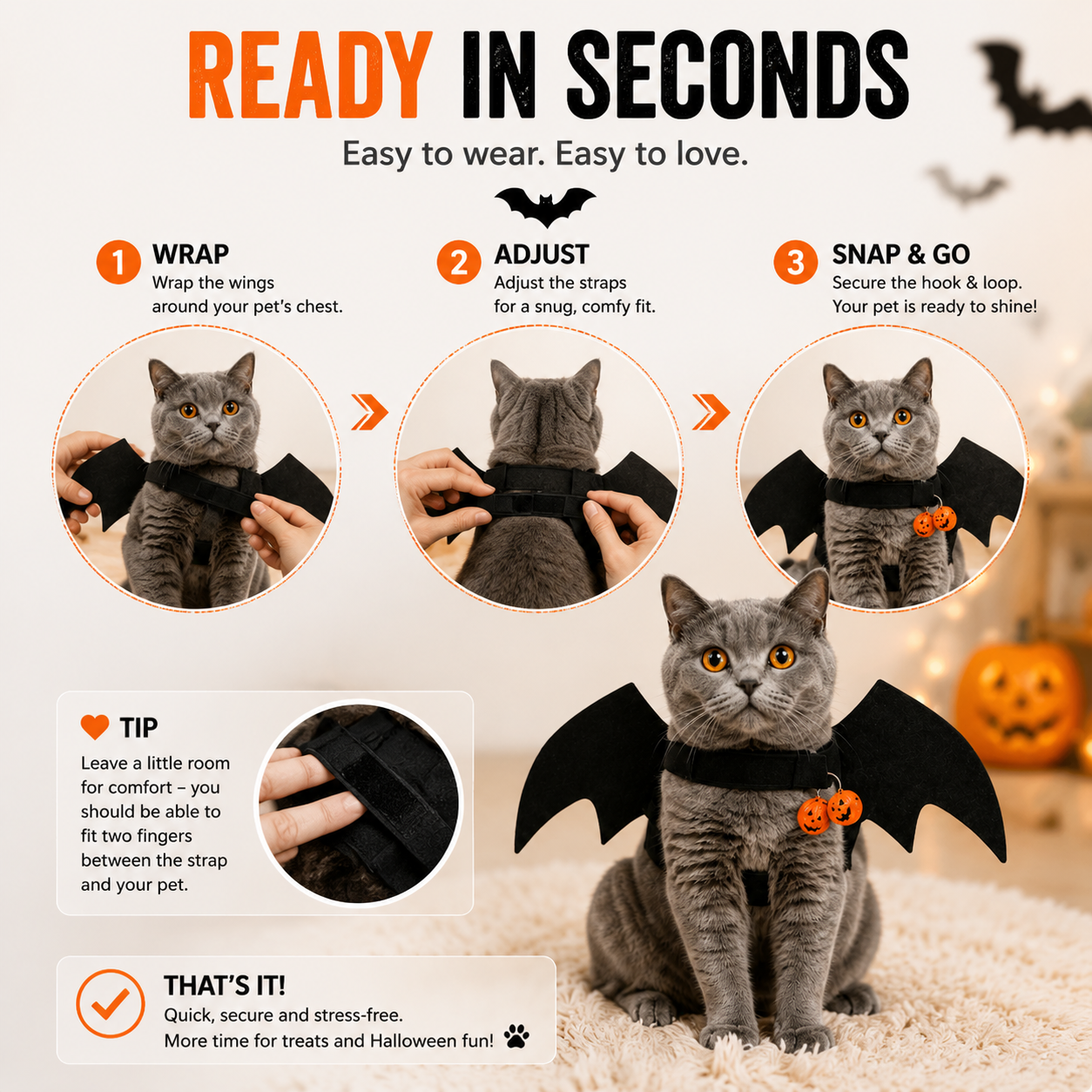 🔥🔥Halloween Bat Wings Costume For Cats & Dogs 🦇