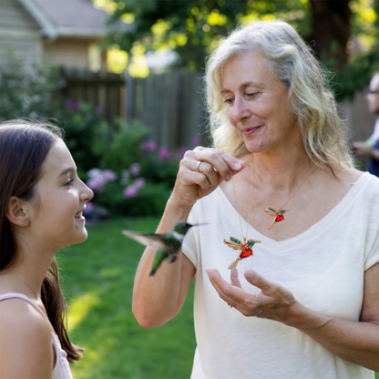 🍀 Last Day: 60% OFF!! |  🦜2026 Brand-New Upgrade 💥 Exquisite Red Agate Hummingbird Necklace  with Bonus Earrings