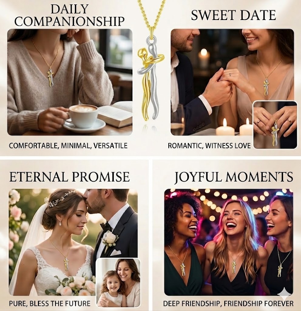🔥60%off TODAY!丨 Forever Embrace Necklace – A Symbol of Love & Connection--Gift Box Packaging🎁