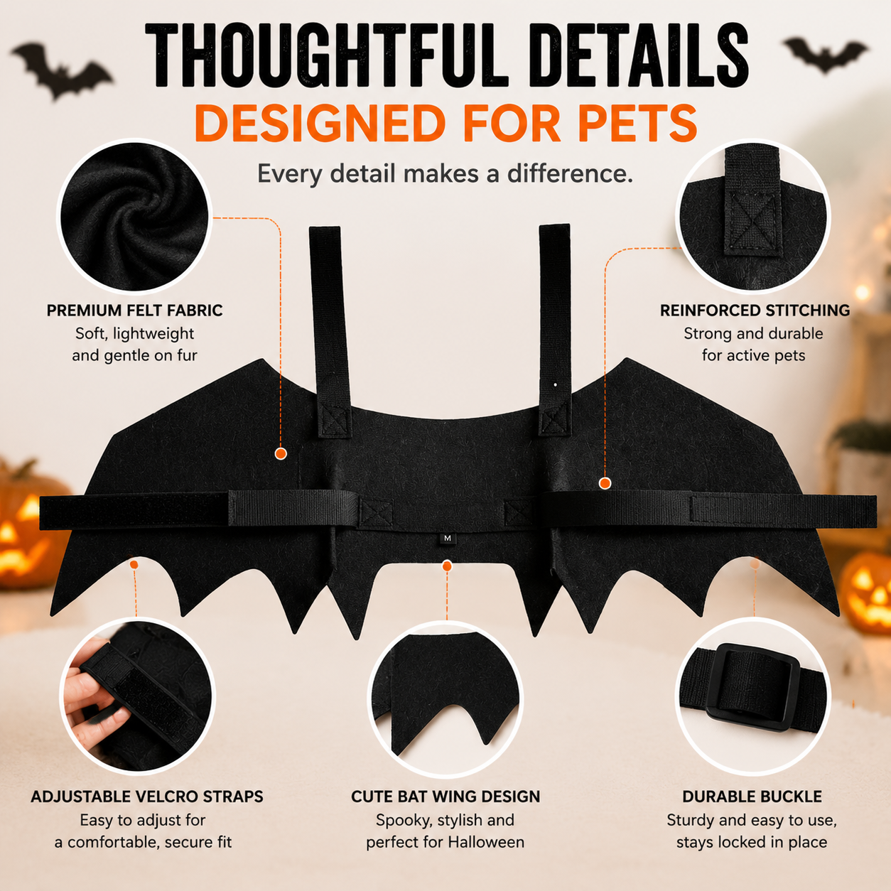 🔥🔥Halloween Bat Wings Costume For Cats & Dogs 🦇