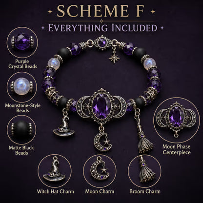 🔥 LAST DAY 49% OFF – 🔮 Witch’s Crystal Moon Charm Bracelet