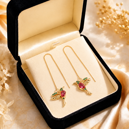 🍀 Last Day: 60% OFF!! |  🦜2026 Brand-New Upgrade 💥 Exquisite Red Agate Hummingbird Necklace  with Bonus Earrings