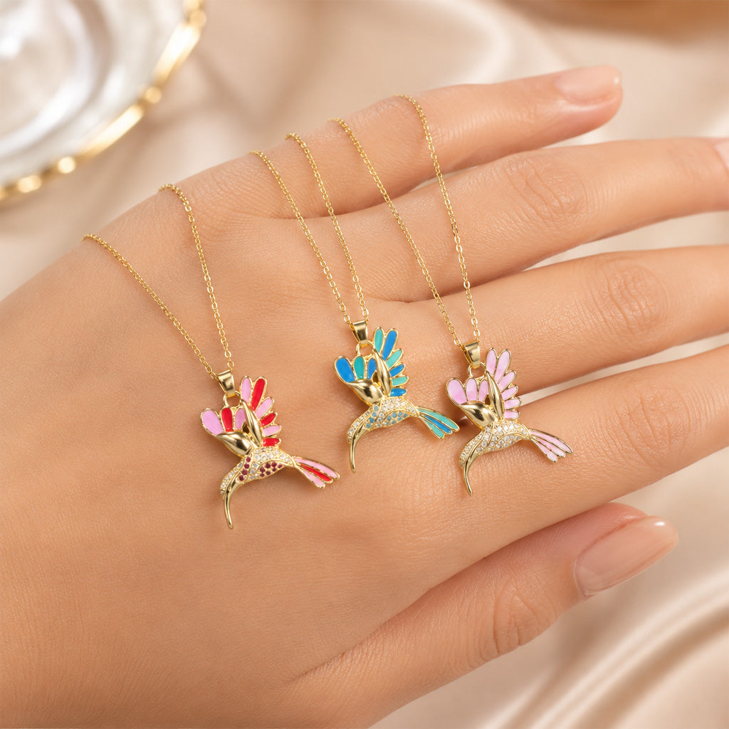 🍀 Final Day: 50% OFF!! |  🦜 2026 All-New Upgrade 💥 Exquisite Diamond-Embellished Sunbird Necklace