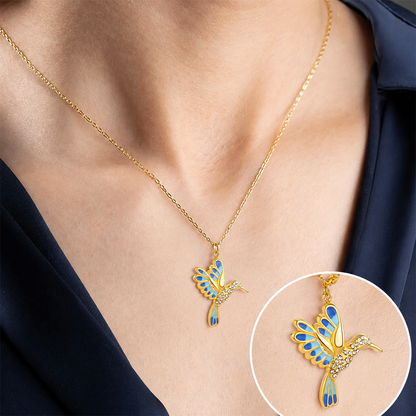 🍀 Final Day: 50% OFF!! |  🦜 2026 Brand New Upgrade 💥 Exquisite Diamond-Embellished Hummingbird Necklace