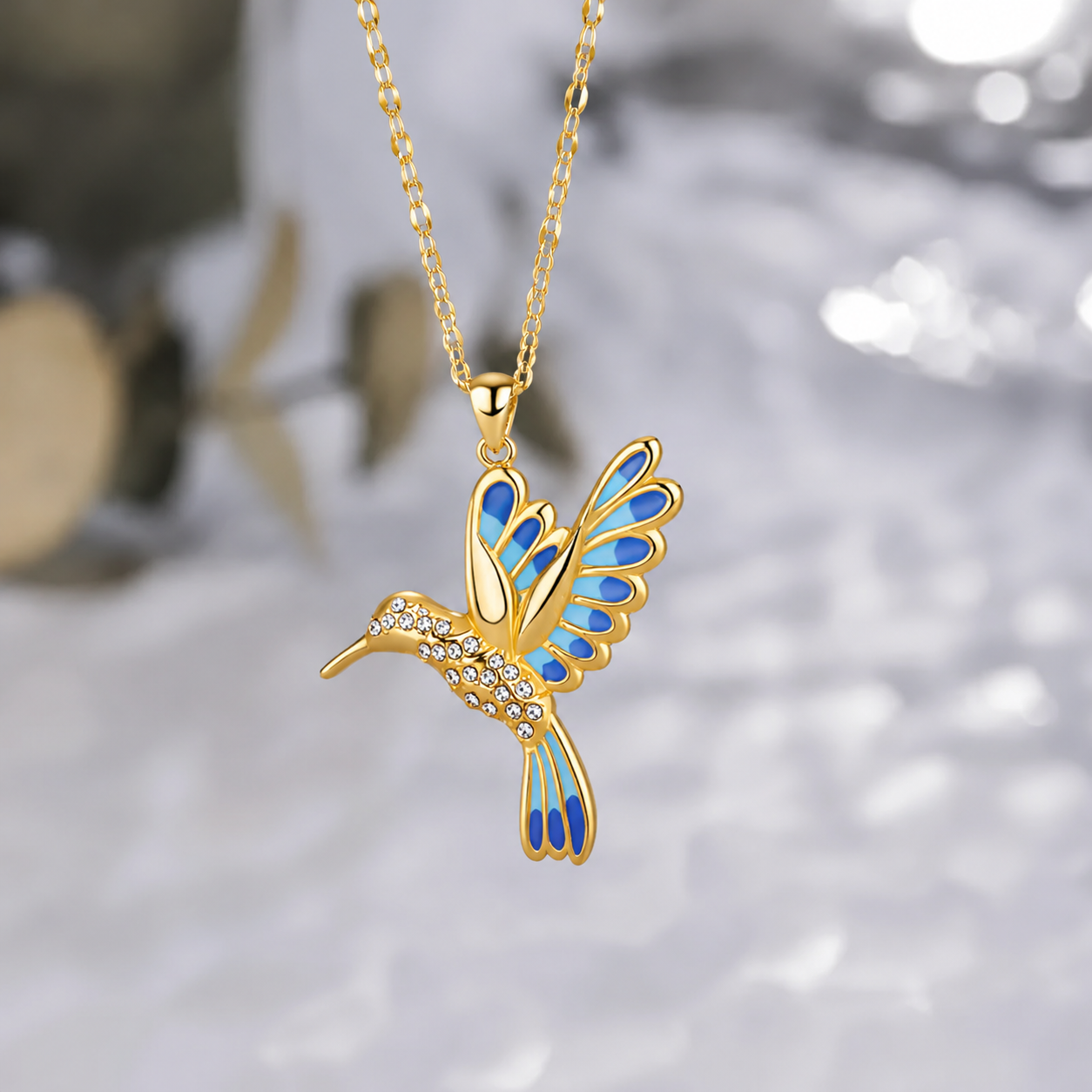 🍀 Final Day: 50% OFF!! |  🦜 2026 Brand New Upgrade 💥 Exquisite Diamond-Embellished Hummingbird Necklace