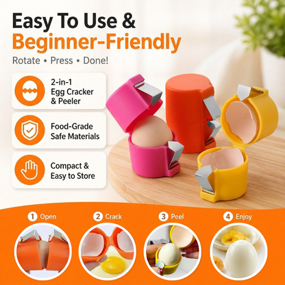 🔥Last Day Buy 1 Get 1 Free🥚Crack And Separate Eggs With Less Mess - Handy 2-in-1 Egg Tool