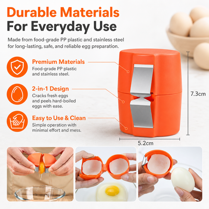 🔥Last Day Buy 1 Get 1 Free🥚Crack And Separate Eggs With Less Mess - Handy 2-in-1 Egg Tool