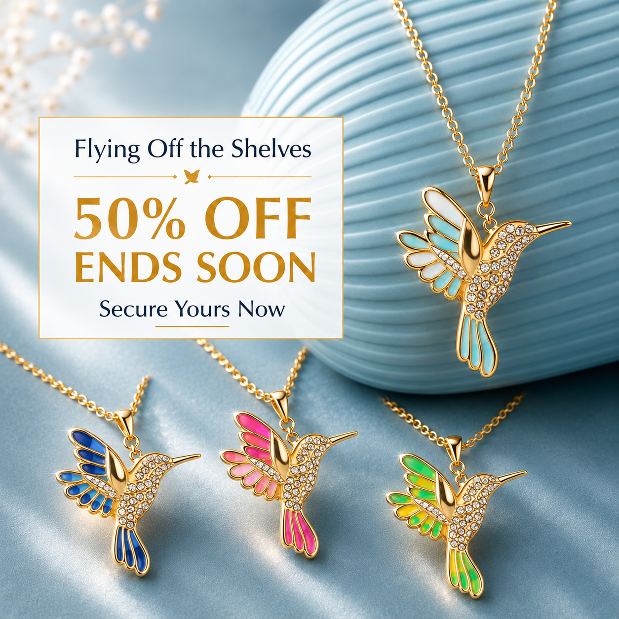 🍀 Final Day: 50% OFF!! |  🦜 2026 Brand New Upgrade 💥 Exquisite Diamond-Embellished Hummingbird Necklace