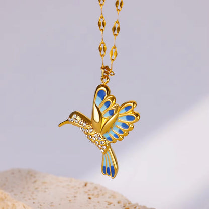 🍀 Final Day: 50% OFF!! |  🦜 2026 Brand New Upgrade 💥 Exquisite Diamond-Embellished Hummingbird Necklace