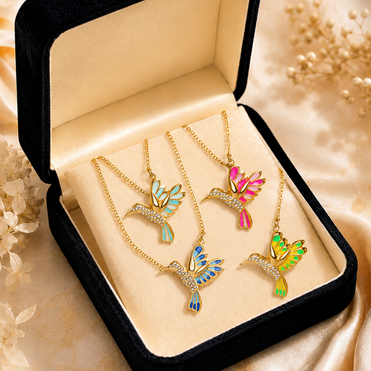 🍀 Final Day: 50% OFF!! |  🦜 2026 Brand New Upgrade 💥 Exquisite Diamond-Embellished Hummingbird Necklace