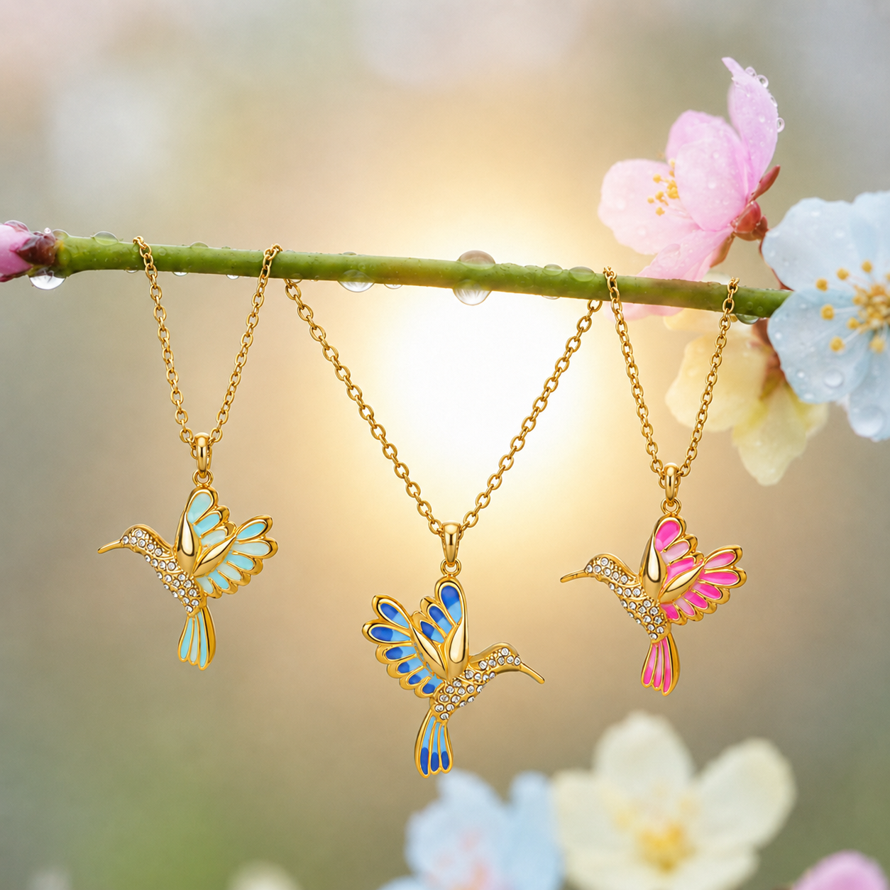 🍀 Final Day: 50% OFF!! |  🦜 2026 Brand New Upgrade 💥 Exquisite Diamond-Embellished Hummingbird Necklace