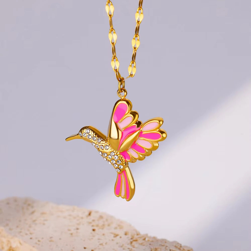 🍀 Final Day: 50% OFF!! |  🦜 2026 Brand New Upgrade 💥 Exquisite Diamond-Embellished Hummingbird Necklace