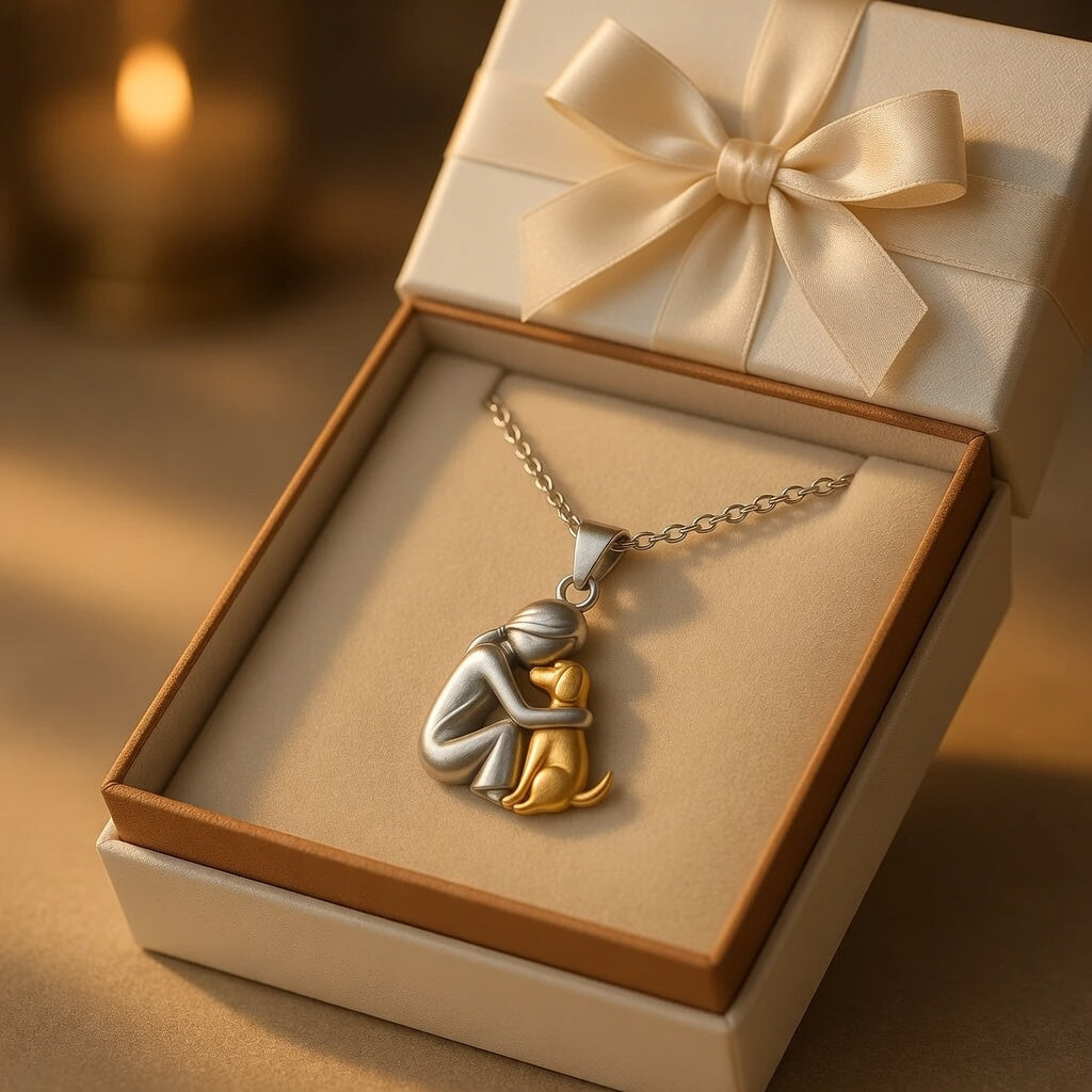 🐕‍🦺Official Store 丨Pet Lover's Dog-Hugging Pendant Necklace🎁