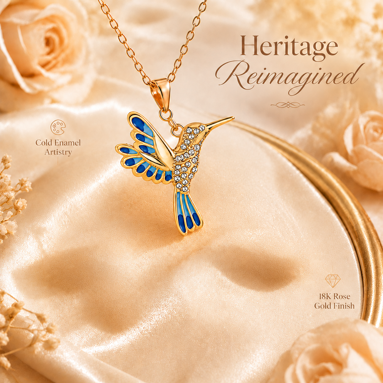 🍀 Final Day: 50% OFF!! |  🦜 2026 Brand New Upgrade 💥 Exquisite Diamond-Embellished Hummingbird Necklace