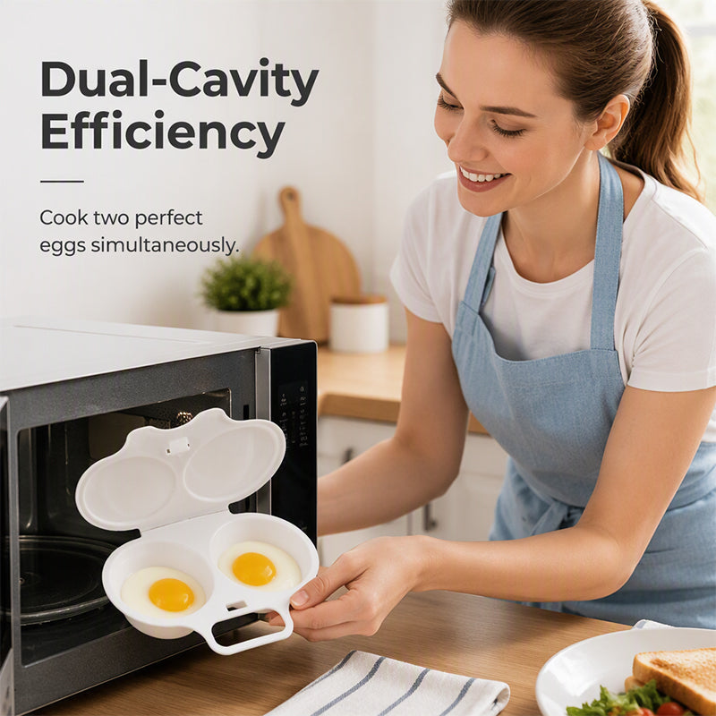 🥳2026 HOT SALE💞50K+ SOLD! 🥚✨  50% OFF + BUY 1 GET 1 FREE! Dual Cavity Microwave Egg Poacher – Quick oil‑free cooking, food‑grade PP & versatile. Perfect for busy mornings – healthy breakfast in minutes! ⚡🍳