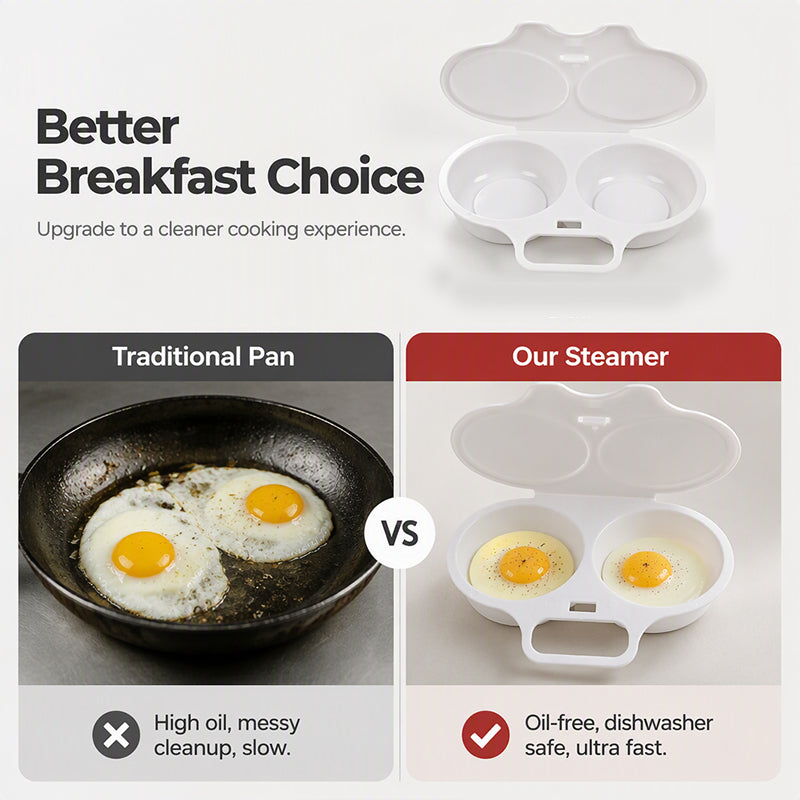 🥳2026 HOT SALE💞50K+ SOLD! 🥚✨  50% OFF + BUY 1 GET 1 FREE! Dual Cavity Microwave Egg Poacher – Quick oil‑free cooking, food‑grade PP & versatile. Perfect for busy mornings – healthy breakfast in minutes! ⚡🍳