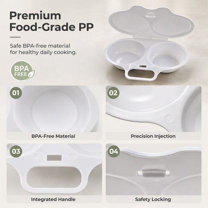 🥳2026 HOT SALE💞50K+ SOLD! 🥚✨  50% OFF + BUY 1 GET 1 FREE! Dual Cavity Microwave Egg Poacher – Quick oil‑free cooking, food‑grade PP & versatile. Perfect for busy mornings – healthy breakfast in minutes! ⚡🍳